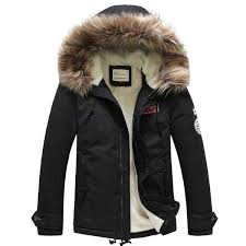Doudoune Homme Parka Capuche Fourrure Classique Chic Luxury Noir Doudoune Homme Veste Hiver Homme Manteau Parka