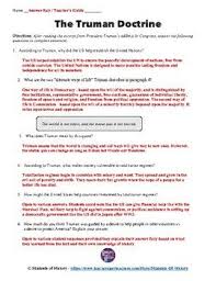 Truman Doctrine Primary Source Analysis Worksheet By Students Of History In 2020 Truman Doctrine Primary Sources Students Of History