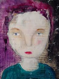 Artist, Amy Tomlin. Primitive artwork; gouache, acrylics, watercolors