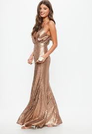 Missguided Bridesmaid Copper Bridesmaid Sequin Strappy Plunge Dress Gorgeous Bridesmaid Dresses Bridesmaid Dresses Beautiful Bridesmaid Dresses