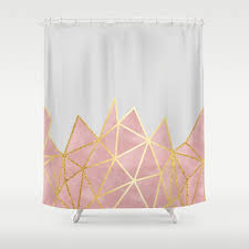 Design your everyday with geometric shower curtains you'll love to show off in your bathroom. Pink Gold Geometric Shower Curtain By Tanyalegere Society6