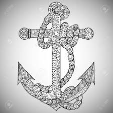 This is a crazy coloring page that lets you have fun with shapes, shades, and patterns. Hand Drawn Illustration Of An Anchor And Rope In The Zentangle Royalty Free Cliparts Vectors And Stock Illustration Image 48144385