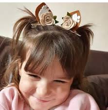 Deer Bows-deer Flower Clip-autumn Clips-set of Two Bows chuchubows woodland  Animal Bows-woodland Animal Flower Clips deer Ear Bows