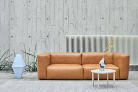 Canapé droit 3 places cuir. Canape Droit Mags Soft Hay Marron Made In Design