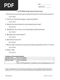 Image result for STOP-Bang Questionnaire