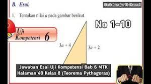 Pilihan ganda (pg) bab 6 (teorema pythagoras). Jawaban Esai Uji Kompetensi Bab 6 Mtk Halaman 49 Kelas 8 Teorema Pythagoras Basbahanajar Com