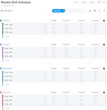 Creating a restaurant shift schedule in excel. Weekly Shift Schedule Template Monday Com