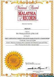 The malaysia book of records. The Malaysia Book Of Records Congratulation Proton