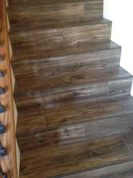 Wood Look Tile Stairs Tiled Staircase Tile Stairs Stairs Design
