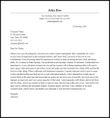 Professional Food Service Worker Cover Letter Sample Writing Guide Resume Now