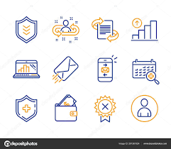 marketing recruitment and e mail icons set graph chart