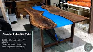 How To Attach Table Top To Base Video Guide Pahjo Designs In 2020 Dining Table Bases Table Wood Table