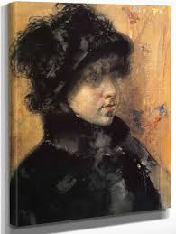 Study Of Clara Stephens By William Merritt Chase Print or Painting  Reproduction from Cutler Miles.