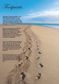 Across the dark sky flashed scenes from my life. Footprints In The Sand