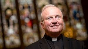 Fr La Flynn, Prior of Lough Derg welcomes Diocese of Derry pilgrims to the  Holy Island