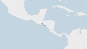 The color blue is important in salvadoran culture because native american tribes produced indigo plants that were used to create blue dyes. El Salvador Map Highlighted In El Salvador Flag Colors And Pin Of Country Capital San Salvador Stock Video Video Of Climate Cartography 181062261