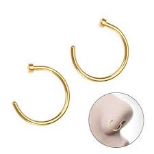 How big is a 22 gauge nose piercing? Buy 2 Pcs Unisex Surgical Titanium Steel Open Nose Ring Hoop Nose Piercing Stud 10mm Golden Features Price Reviews Online In India Justdial
