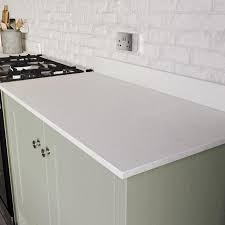 The kitchen is just over a year old and is in perfect condition. Silestone 2 8m X 20mm Chamfered Edge White Marble Quartz Worktop Howdens