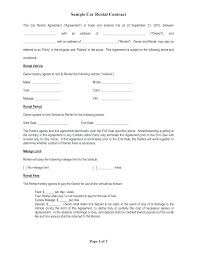 Auto Lease Agreement Form Vehicle Format Example Car Free Template ...