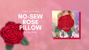 No-Sew Rose Pillow Free Crochet Pattern