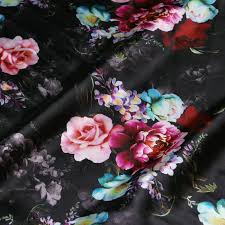 Shop a local, real florist! Buy Flowers Printed Soft Party Dress Fabric Diy Cloth Gorgeous Black Color Imitate Silk Tissus Au Metre Silk Satin Charmeuse Fabric Online Cheap Buyblanko
