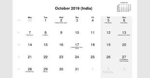 October 2019 Holidays Calendar Usa Uk Canada India Australia Holiday Calendar October Holidays 2019 Calendar