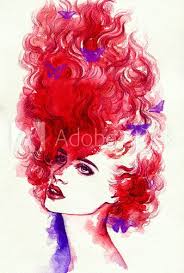 Pastel watercolor background in blue, pink and violet colors. Woman Portrait Abstract Watercolor Fashion Background Bilder Und Poster Menschen Fixar De