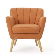 Madelyn Mid Century Modern Fabric Club Chair Orange Walmart Com In 2020 Mid Century Modern Fabric Modern Club Chair Club Chairs