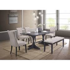 Galena 6 Piece Dining Set Dining Set With Bench Side Chairs Dining Pedestal Dining Table