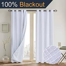 Bedroom Black And White Blackout Curtains Primitive Linen Look 100 Blackout Curtain With Liner Whi White Blackout Curtains Curtains Living Room Insulated Drapes