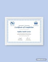 Free Teachers Training Completion Certificate Template Certificate Templates Training Certificate Nursing School Scholarships