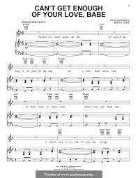 Darling, i, can't get enough of your love babe. Can T Get Enough Of Your Love Babe Von B White Noten Auf Musicaneo