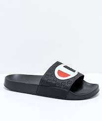 Champion Black Slide Sandals