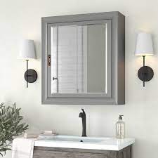 Crown molding, metal hardware, and a distressed white finish turn this simple medicine cabinet into a perfect focal point for your bathroom. 12 Bathroom Medicine Cabinet Ideas With Mirror To Keep Your Essential Toiletries