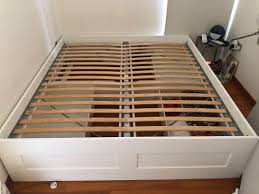 53 1/8 x 74 3/8 inches. Ikea Bed Frame 2m X 1 8m Super King With Slats And 3 Under Bed Storage Drawers Furniture Beds Mattresses On Carousell