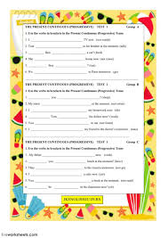 Present Progressive Spanish Worksheet Answers The Present Continuous Progressive Tense Tes In 2020 Continuity English As A Second Language Present Continuous Worksheet