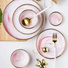 Pink Marble Ceramic Set In 2020 Ceramic Tableware Ceramic Dinnerware Ceramic Set