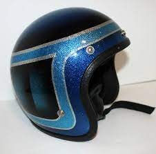 Vintage Motorcycle Helmet Blue Metal Flake Sparkle Metallic Etsy Motorcycle Helmets Vintage Vintage Helmet Motorcycle Helmets