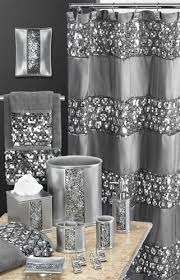 Sinatra Silver Grey Fabric Window Curtain W Sequins Silver Shower Curtain Popular Bath Silver Bathroom