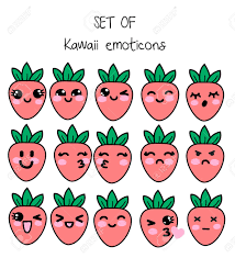 Vector Set Of Kawaii Emoticons Cute Strawberries With Faces Royalty Free Cliparts Vectors And Stock Illustration Image 102672253 The files you receive are 12 inch x 6 inches high. vector set of kawaii emoticons cute strawberries with faces