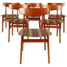 Set of six dining chairs in partly solid teak. Vintage Danish Teak Dining Chairs 1960s Set Of 6 For Sale At 1stdibs