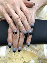 Black And Grey Nails Ombre Grey And Black Ombre Dip Power Nail Designs By Kayla Le Silver Nails Nail Designs Nails