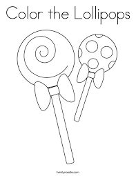 Shoe heart domino comb eyeglasses candle key peanut toothbrush sock paper clip fishhook umbrella popsicle slice of pizza ladder crown ring artist's brush Color The Lollipops Coloring Page Twisty Noodle