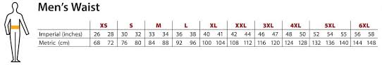 Portwest Mens Size Charts