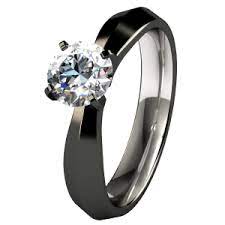 Cleopatra Solitaire Titanium Ring Titanium Engagement Rings Black Titanium Ring Womens Engagement Rings