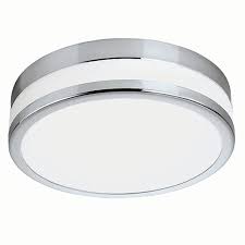 Maddison round flush crystal ceiling fitting the lighting super. Eglo Palermo Led Chrome White Glass Bathroom Round Ceiling Light 11w Wickes Co Uk
