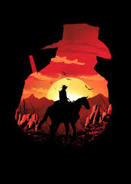 Red Sunset Metal Poster Dan Fajardo Displate In 2020 Red Dead Redemption Artwork Red Dead Redemption Art Red Sunset