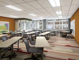 Classroom Design Includes Architectural Led Linear Recessed Light Fixtures For Enhanced Comfort Recessed Lighting Architecture Classroom Design