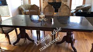 The entire dining room set was a second hand deal. Dining Table Makeover Diy Chalk Paint On Dining Table Life With Queen Youtube