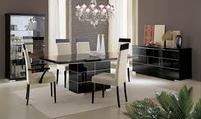 6 or 12 month special financing available. Set For Dining Room In High Gloss Lacquered Finish In Black Color Siena Alf Luxury Furniture Mr